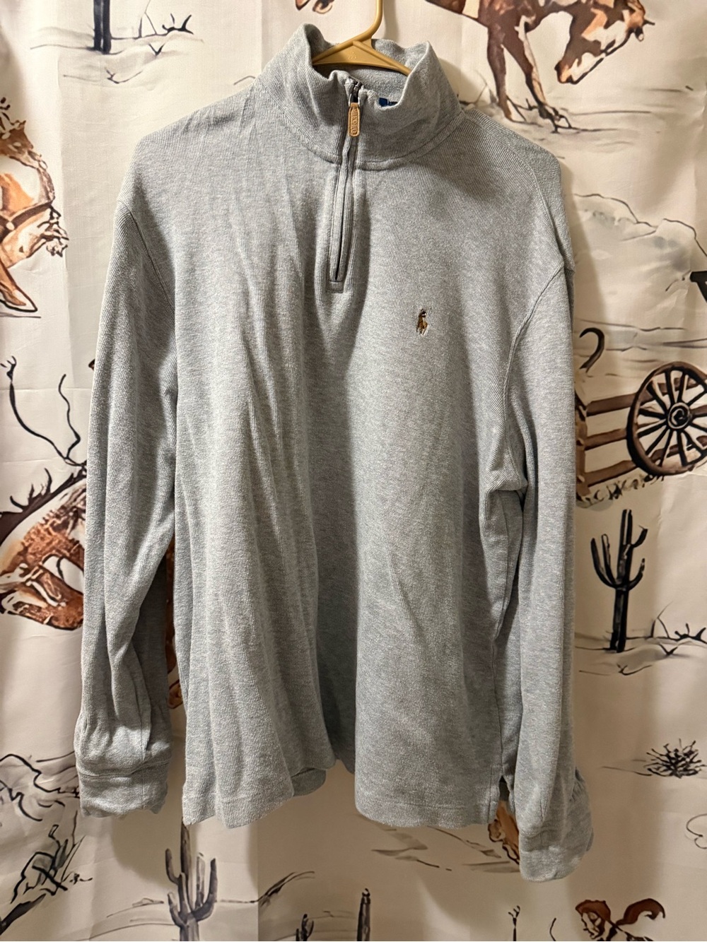 Polo by Ralph Lauren Heather Light Gray Quarter-Zip Pullover